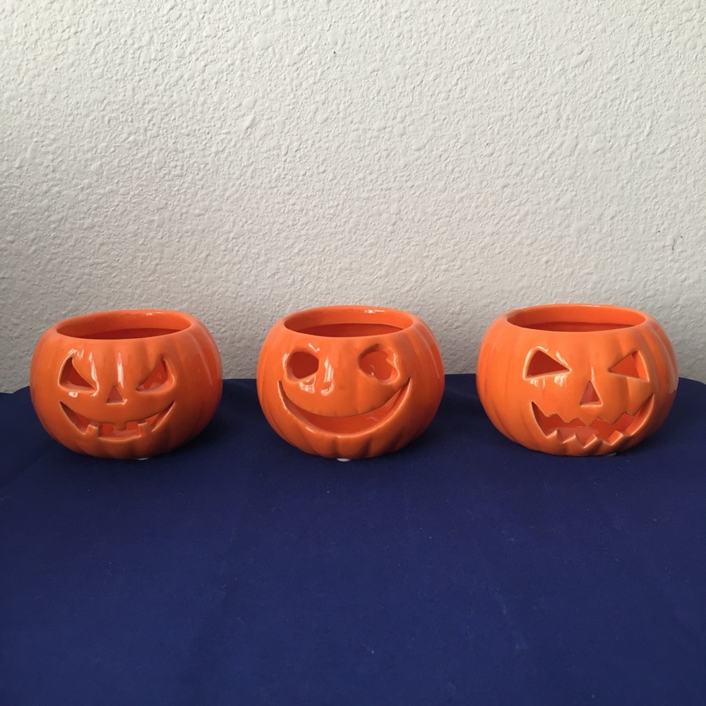 Halloween Mini Pumpkin Face Vases
